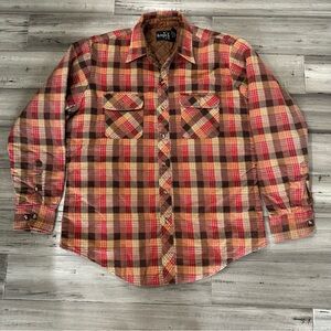 Northwest Territory flannel plaid quilted long sleeve button down shirt men’s L